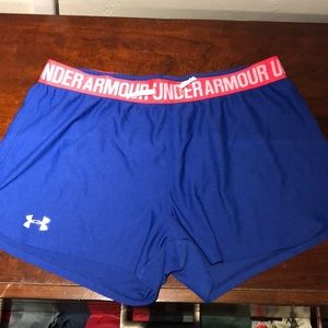 Pink and blue under armour shorts